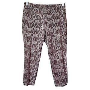 Isaac Mizrahi Live! 24/7 Stretch Ankle Snake Skin Print Pants Size 10P